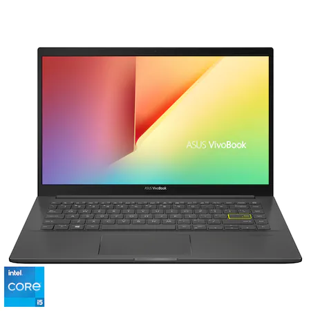 Laptop ultraportabil ASUS Vivobook 14 K413EA-EK1763 cu procesor Intel® Core™ i5-1135G7, 14", Full HD, 16GB, 512GB SSD, Intel Iris Xᵉ Graphics, No OS, Indie Black [1]