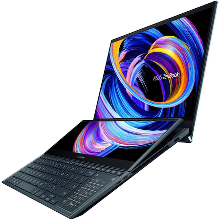 Laptop ASUS Zenbook Pro Duo 15 OLED UX582HS-H2010X cu procesor Intel® Core™ i9-11900H, 15.6", 4K, 32GB, 1TB SSD, NVIDIA® GeForce® RTX™ 3080 8GB, Windows 11 Pro, Celestial Blue [9]