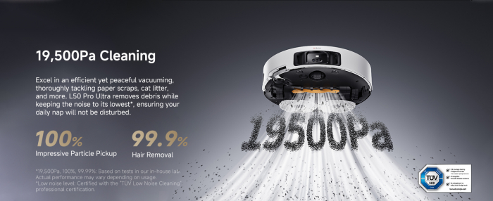 Robot de aspirare Dreame L50 Ultra RLL84CE, detectare AI a obstacolelor și navigare la 360°, depasire obstacol 4CM, aspirare 19500Pa, alb [11]