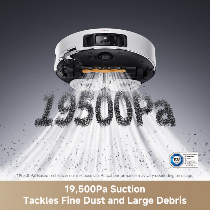 Robot de aspirare Dreame L50 Ultra RLL84CE, detectare AI a obstacolelor și navigare la 360°, depasire obstacol 4CM, aspirare 19500Pa, alb [15]