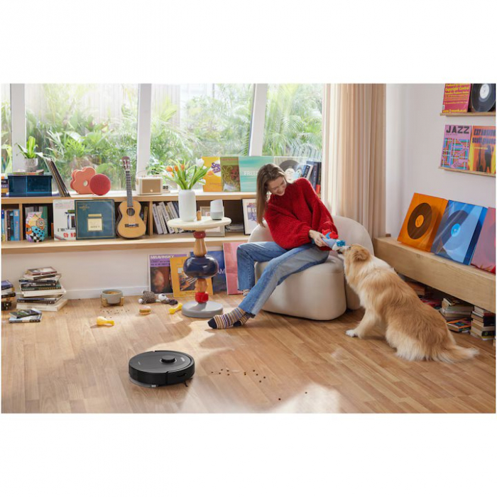 Robot de aspirare Roborock Q5 PRO+ , Q5PRP52-00, aspirator&mop&statie inteligenta de golire automata, 59 W, LiDAR, 5500 Pa, mapare 3D, 5200 mAh, recipient praf: 770 ml, negru [30]