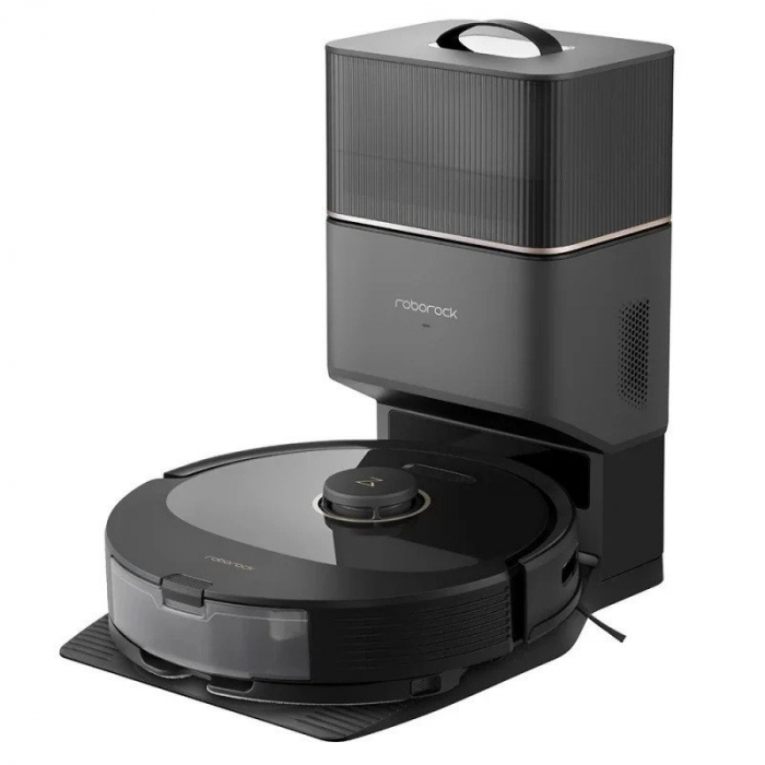 Robot de aspirare Roborock Q8 Max+, Q8MP52-00, aspirator&mop&statie de golire automata RockDock Plus, 59 W, 5500 Pa, autonomie 240 min, mapare 3D, 5200 mAh, recipient praf 770 ml, negru [2]