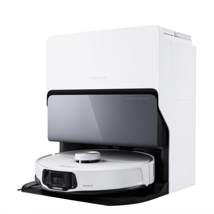 Robot de Aspirare Roborock S8 MaxV Ultra S8MVU02-00, aspirator si mop, mapare 3D, 5200 mAh, 10.000Pa, recipient praf 270 ml, recipient apa 100 ml, 60 W, 180 min autonomie,alb,  S8MVU02-00 [4]