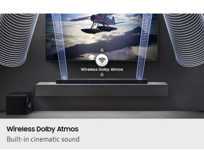 Soundbar Samsung HW-QS700F, 3.1.2, 345W, Bluetooth, Wi-Fi, Subwoofer wireless, Wireless Dolby Atmos, HDMI eARC, Negru Titan [6]