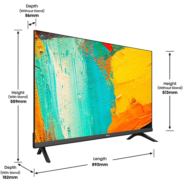 Televizor Hisense  LED Smart 40A4BG, Full HD, 100 cm, Clasa F, Negru [3]