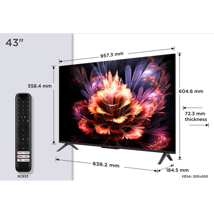 Televizor LED TCL 109 cm 43" 43V6C, Ultra HD 4K, Smart TV, WiFi, CI+ [3]