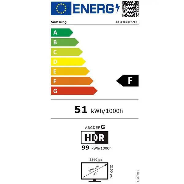 Televizor SAMSUNG LED 43U8072H, 108 cm, Smart, 4K Ultra HD, Clasa F (Model 2026) [8]