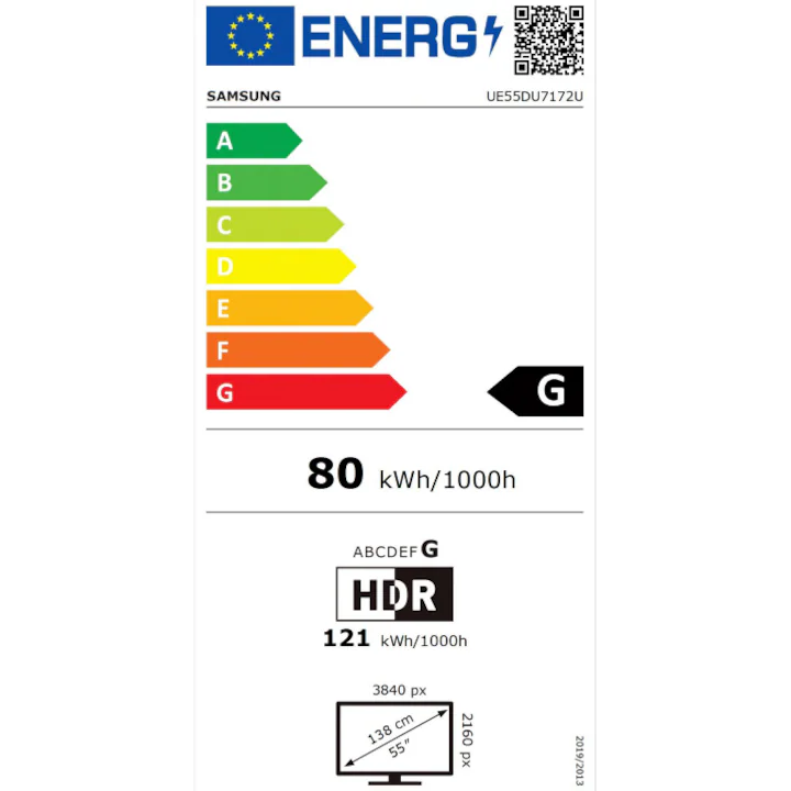 Televizor SAMSUNG LED 55DU7172, 138 cm, Smart, 4K Ultra HD, Clasa G (Model 2024) [10]