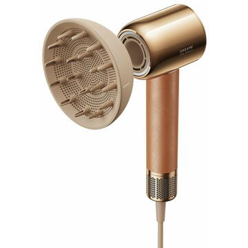 Uscator de par Miracle Dreame, 1600W, viteza aer max.70m/s, 2 trepte flux aer, 4 setari temperatura, 5 accesorii incluse, maro/auriu [3]