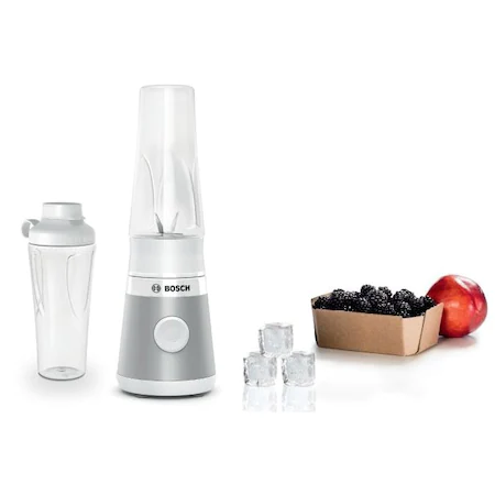 Blender Bosch Vita Power Serie 2 MMB2111T, 450 W, 0.65 l, Cutit Pro Edge, Sistem Pro Performance, sticla ToGo, Silver [1]