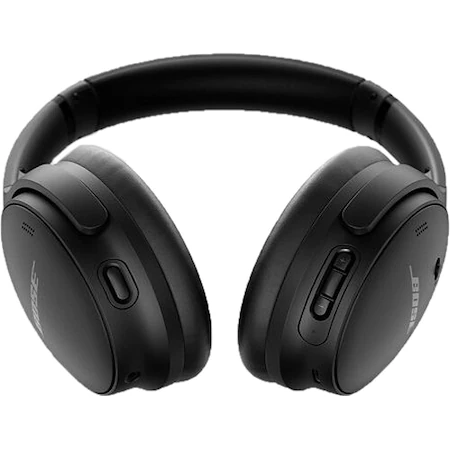 Resigilate - Casti Audio Over the Ear Bose QuietComfort 45, Wireless, Bluetooth, Noise cancelling, Microfon, Autonomie 24 ore, Negru, 866724-0100