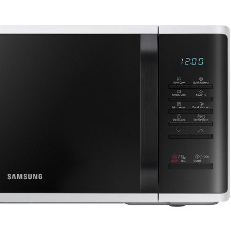 Cuptor cu microunde Samsung MS23K3513AW/OL, 23 l, 800 W, Auto cook, Quick Defrost, Control touch, Interior ceramic, Child lock, Alb [3]