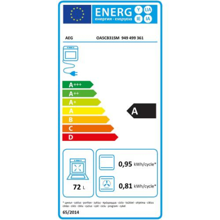 Cuptor incorporabil AEG SurroundCook OA5CB31SM, Electric, Gatire cu abur, Autocuratare catalitica, 72 l, Clasa A, inox-negru [3]
