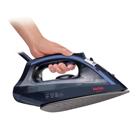 Fier de calcat Tefal Virtuo FV1713, 2000W, rezervor apa 0.2L, jet de abur 90g/min, abur variabil 24g/min, sistem antipicurare, Albastru [1]