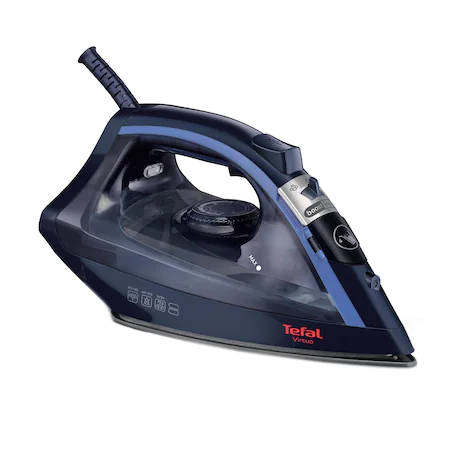 Fiare de calcat - Fier de calcat Tefal Virtuo FV1713, 2000W, rezervor apa 0.2L, jet de abur 90g/min, abur variabil 24g/min, sistem antipicurare, Albastru