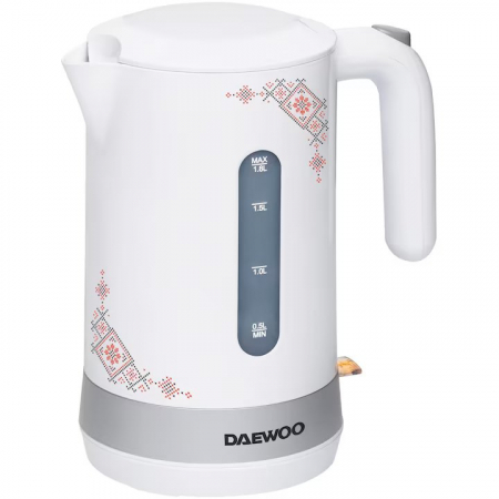 Electrocasnice - Fierbator Daewoo DK2400TR, 2400 W, design traditional, 1.7 L, filtru detasabil, Alb