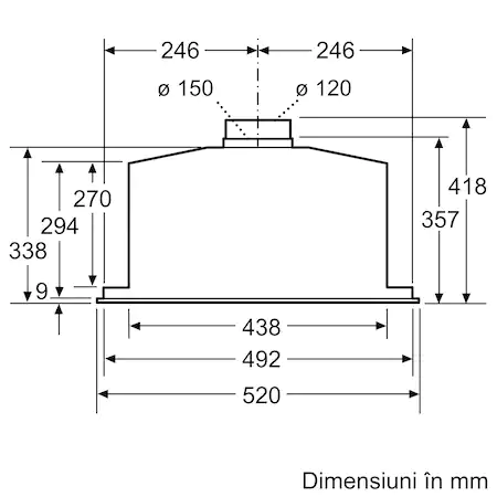 Hota incorporabila Bosch DHL585B, Putere de absorbtie 575 mc/h, 52 cm, Argintiu [4]