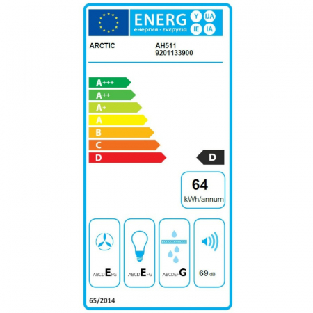 Hota traditionala Arctic AH511, Putere de absorbtie 295 mc/h, Iluminare LED, 1 motor, 50 cm, Alb [4]