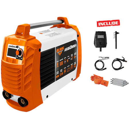 Aparate de sudura - Invertor de sudura Ruris AS160MMA, 20-160 A, 5300 W, 50/60 Hz, 230 V, 2.5 mm - 4 mm diametru electrod, IP21S, accesorii incluse