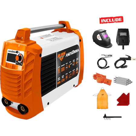 Aparate de sudura - Invertor de sudura Ruris AS250MMA, 20-250 A, 9500 W, 50/60 Hz, 230 V, 2.5 mm - 4 mm diametru electrod, IP21S, accesorii incluse