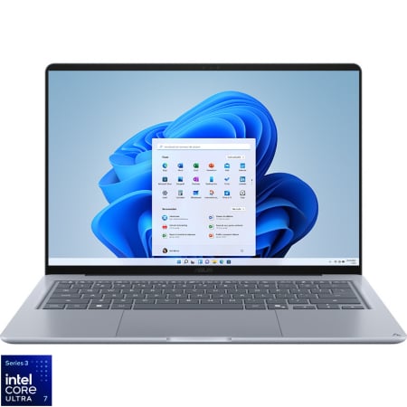 Laptopuri - Laptop ASUS 14'' Zenbook 14 UX3480AA-U1013W, WUXGA OLED, Procesor Intel® Core™ Ultra 7 355 (12M Cache, up to 4.70 GHz), 16GB LPDDR5X, 512GB SSD, Intel Graphics, Win 11 Home, Arctic Blue, fara incarcator