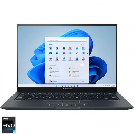 Resigilate - Laptop ASUS Zenbook 14X UX3404VC-M9134X cu procesor Intel® Core™ i7-13700H pana la 5.0 GHz, 14.5", 3K, OLED, 16GB, 1TB SSD, NVIDIA® GeForce® RTX™ 3050 4GB, Windows 11 Pro, Inkwell Gray