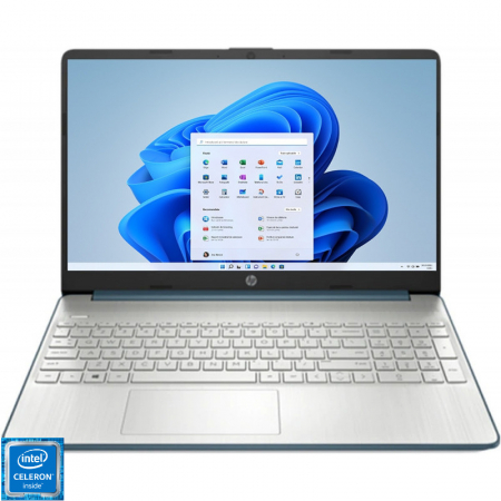 Laptop HP 15.6''  5D601EA 15s-fq3032nq, HD, Intel® Celeron® N4500, 8 GB DDR4, 256 GB SSD, GMA UHD, Win 11 Home, Spruce Blue [0]