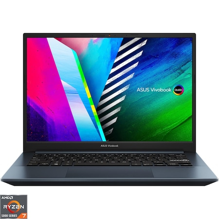 Laptop ultraportabil ASUS Vivobook PRO 14 OLED M3401QC-KM008 cu procesor AMD Ryzen™ 7 5800H, 14", 2.8K, 16GB, 512GB SSD, NVIDIA® GeForce® RTX 3050 4GB, No OS, Quiet Blue [0]