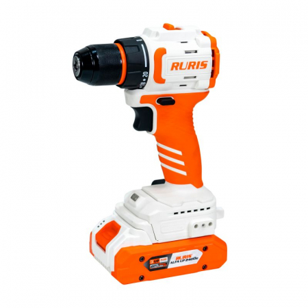 Scule de mana - Masina de gaurit si insurubat (bormasina) pe acumulator RURIS RMX1240, 20 V, 2 viteze, motor brushless, acumulator, incarcator,  1240rma2024