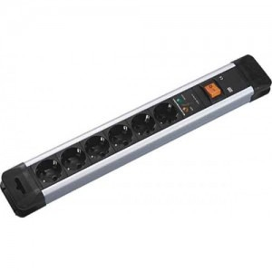 UPS - Prelungitor 6 posturi 2m/3x1.5 cu PST+Intrerupator Bachmann 330.104R