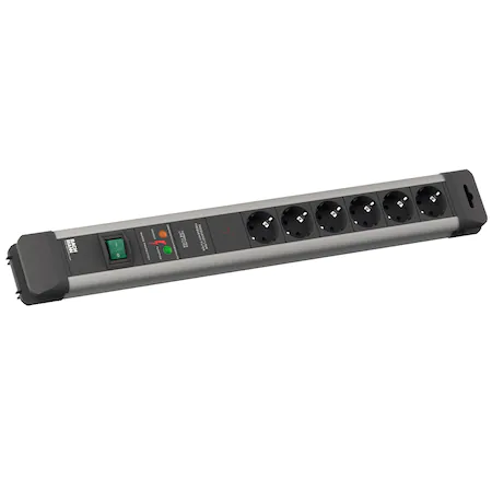 UPS - Prelungitor Bachmann CONNECTUS 330.105, 6 prize Schuko, cu protectie pentru copii, protectie la supratensiune, filtru de frecventa si retea, intrerupator basculant bipolar iluminat, H05VV-F 3G1.5mm², cordon 2m