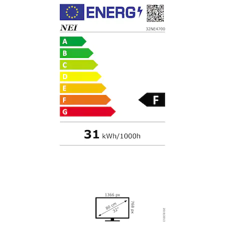 Televizor NEI 32NE4900, 80 cm, Smart, HD, LED, Clasa F [7]
