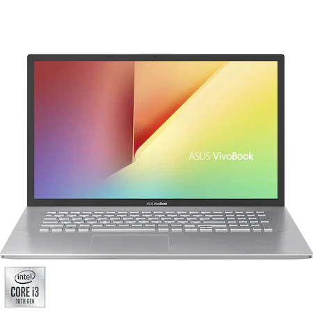 Laptop ASUS X712FA-BX1117 cu procesor Intel(r) Core(tm) i3-10110U, 17.3" HD+, 8GB, 256GB SSD + 1TB HDD, Intel(r) UHD Graphics, No OS, Transparent Silver [0]