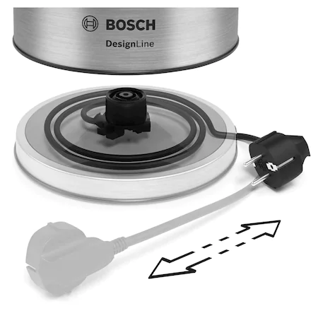 Fierbator Bosch DesignLine TWK5P480, 2400 W, 1.7 l, Argintiu [6]
