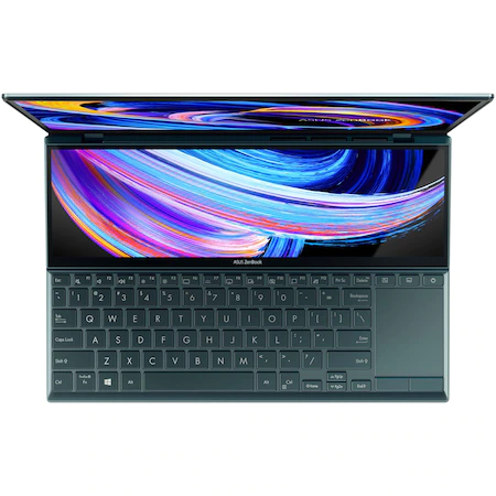 Laptop ultraportabil ASUS ZenBook Duo 14 UX482EA-HY222R cu procesor Intel® Core™ i7-1165G7, 14", Full HD, 16GB, 1TB SSD, Intel Iris Xᵉ Graphics, Windows 10 Pro, Celestial Blue [11]