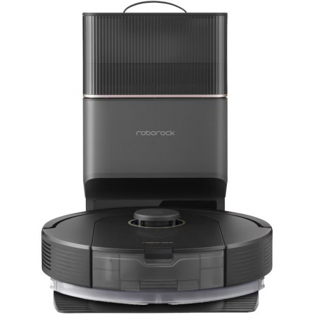 Aspiratoare si accesorii - Robot de aspirare Roborock Q5 PRO+ , Q5PRP52-00, aspirator&mop&statie inteligenta de golire automata, 59 W, LiDAR, 5500 Pa, mapare 3D, 5200 mAh, recipient praf: 770 ml, negru