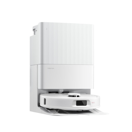 Aspiratoare si accesorii - Robot de aspirare Roborock QR 798 W, aspirator si mop cu statie de golire automata, 10.000 Pa, baterie 5200 mAh, autonomie 180 min, navigatie AI, recipient praf 2.7L, Perie laterala anti-incalcire, perie principala anti-incalcire, SmartCleaning, alb