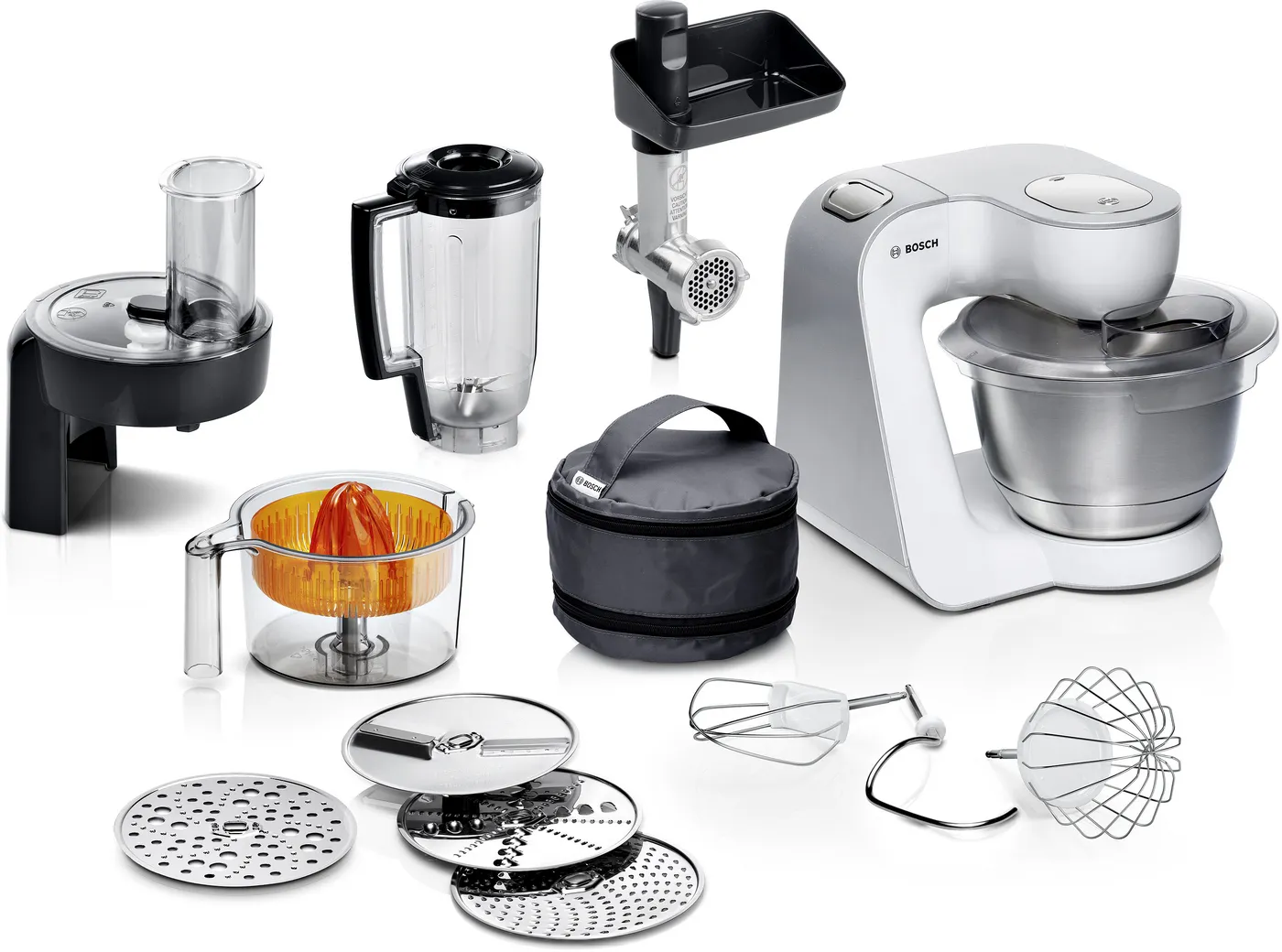 Robot de bucatarie BOSCH MUM58259, vas 3.9l, blender 1.25l, 1000W, 7 trepte viteza, alb-argintiu [4]