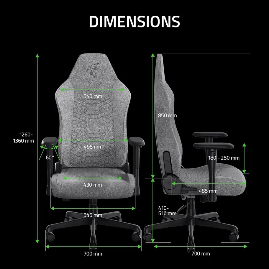 Scaun gaming RAZER Iskur V2 X, gri RZ38-05310200-R3G1 [8]