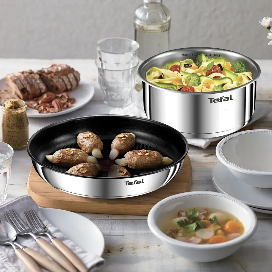 Set vase Tefal Ingenio Emotion L897SB74, 11 piese, inox, mânere detașabile [2]