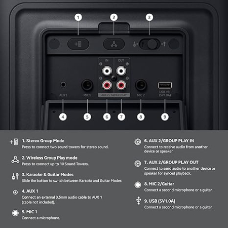 Sistem audio Samsung MX-ST50F, 240W, Bluetooth, IPX4, Party Lights+, Auracast, Negru [4]