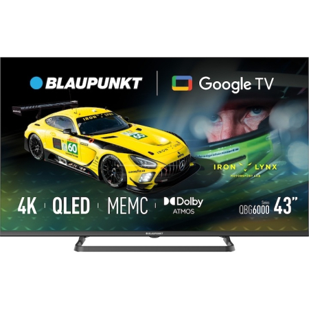 Televizoare 4K Ultra HD - Televizor Blaupunkt QLED 43QBG6000S, 109 cm, Smart Google TV, 4K Ultra HD, Clasa G