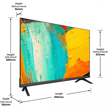 Televizor Hisense  LED Smart 40A4BG, Full HD, 100 cm, Clasa F, Negru [2]
