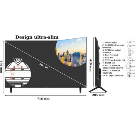 Televizor NEI LED 32NE4901, 80 cm, Smart, HD, Clasa E [3]