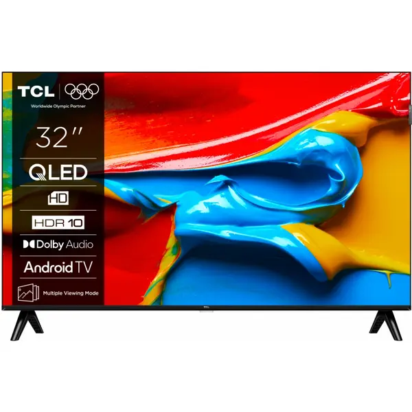 Televizoare HD - Televizor QLED TCL 80 cm (32") 32V4C, HD Ready, Smart TV, WiFi, CI+