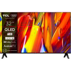 Televizoare Full HD - Televizor Smart QLED TCL 32V5C, 80 cm, Full HD, Android TV, Dolby Audio, Negru, Clasa F
