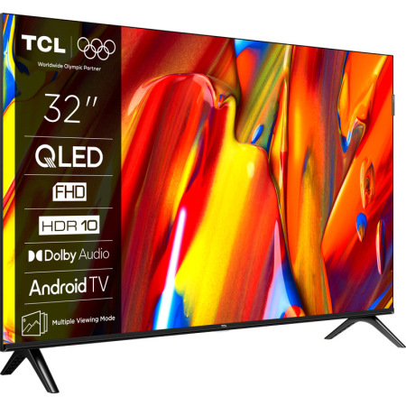Televizor Smart QLED TCL 32V5C, 80 cm, Full HD, Android TV, Dolby Audio, Negru, Clasa F [2]