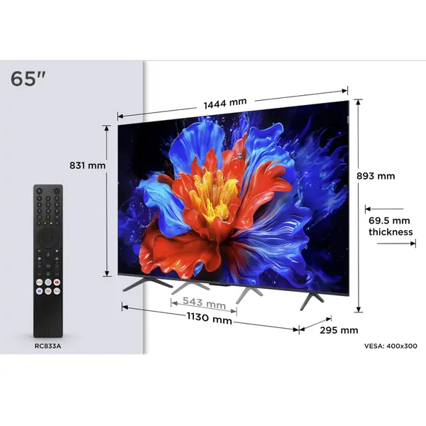 Televizor TCL QLED 65P8K, 164 cm, Smart Google TV, 4K Ultra HD, 144Hz, Clasa F [7]