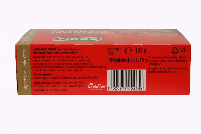 Ceai merisoare si zmeura 100pl, 175gr [2]