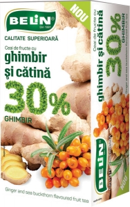 CEAIURI DIN PLANTE - Ceai de fructe cu ghimbir si catina 30%, 20 pl, 40gr